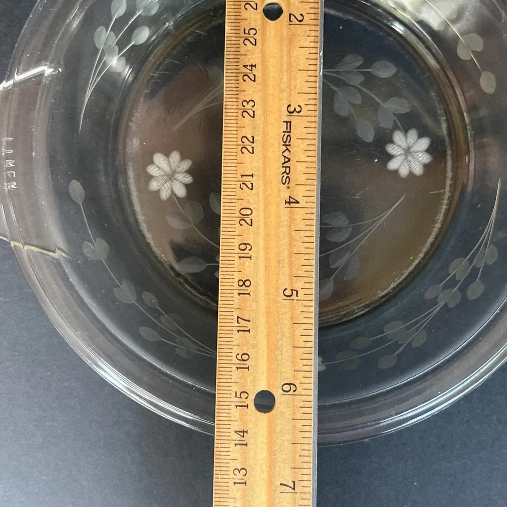 Vintage PYREX Clear Glass Flat Rimmed Pie/Tart Plate 6